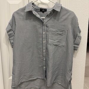 Striped Black and White Work Shirt